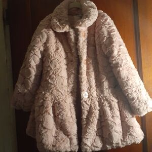 Calvin Klein Light  Pink Faux Fur  Coat for Kids